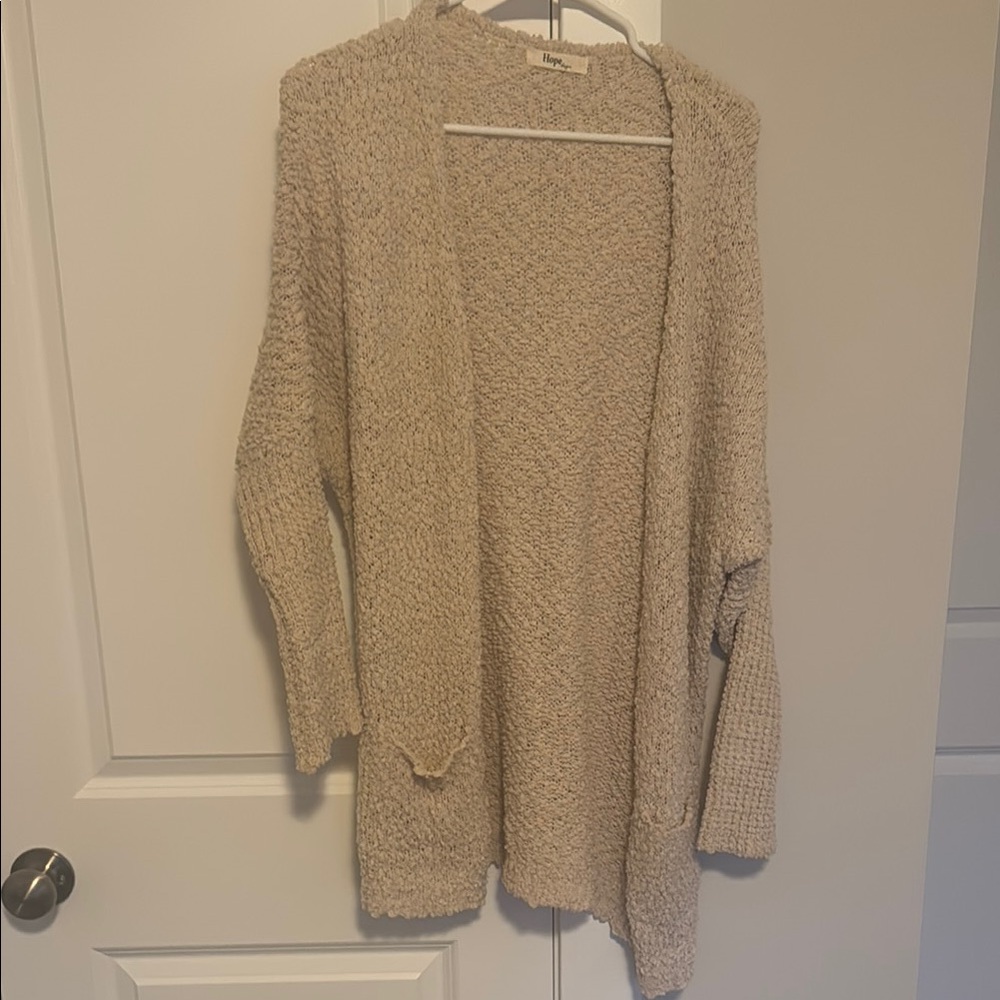 Elegant Beige Knit Cardigan
